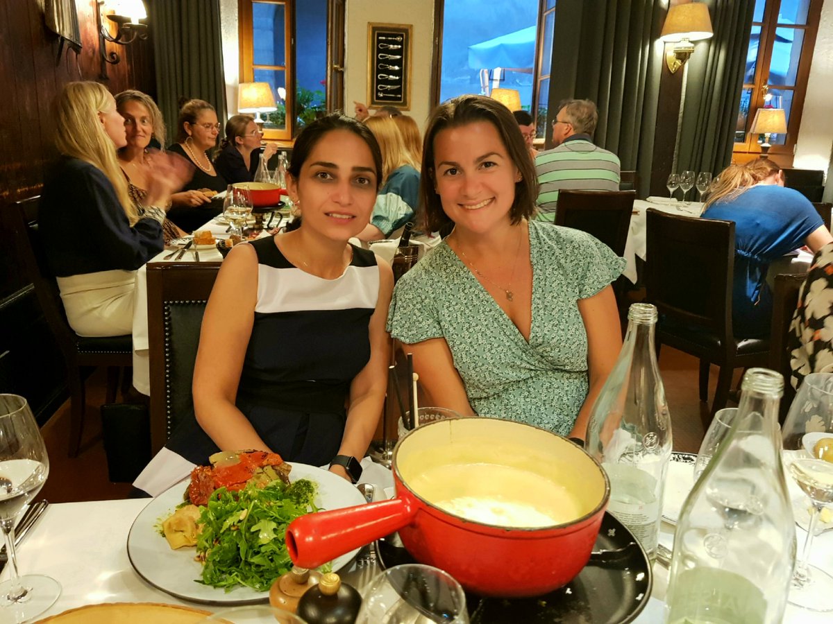 Wonderful &amp; delicious round up of Day 1 discussions with Swiss cheese at heart of Geneva old town with <a href="/RosieARichards/">Rosie Richards</a> <a href="/NoraNiLoideain/">Dr Nora Ni Loideain</a> <a href="/HeidiBBentzen/">Heidi Beate Bentzen</a> <a href="/JcMalgieri/">Gianclaudio Malgieri</a> <a href="/Mahsashabani/">Mahsa Shabani</a> @Harry_G_Farmer &amp; other participants - thanks to generous hospitality of @ciaralstaunton <a href="/Dmascalzoni/">Deborah Mascalzoni</a> !!