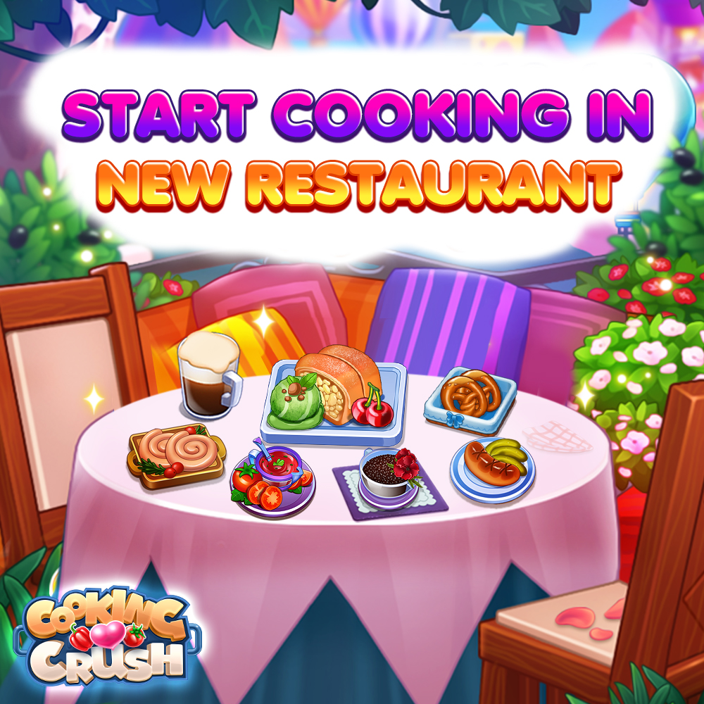 FlowmotionGames's tweet image. Learn how to make German delicacies! 🫔🍔  smarturl.it/CCupdate
Show off your Cooking Skills in the newest restaurant 👩🏼‍🍳
New levels are waiting for you! Open #CookingCrush and Enjoy it NOW!!!🔥 🔥 🔥

 #casualgames #delicious  #cooking #cookinggame