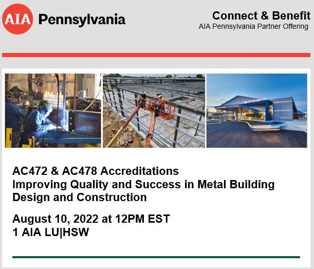 IntlAccredSvc's tweet image. Today the American Institute of Architects PA hosted an IAS overview webinar on the AC472 &amp;amp; AC478 accreditations for metal building design, fabrication &amp;amp; construction. This free webinar will be presented again Oct 19 &amp;amp; Dec 6. #IAS #AC472 #AC478 #Accreditation @AIAPennsylvania