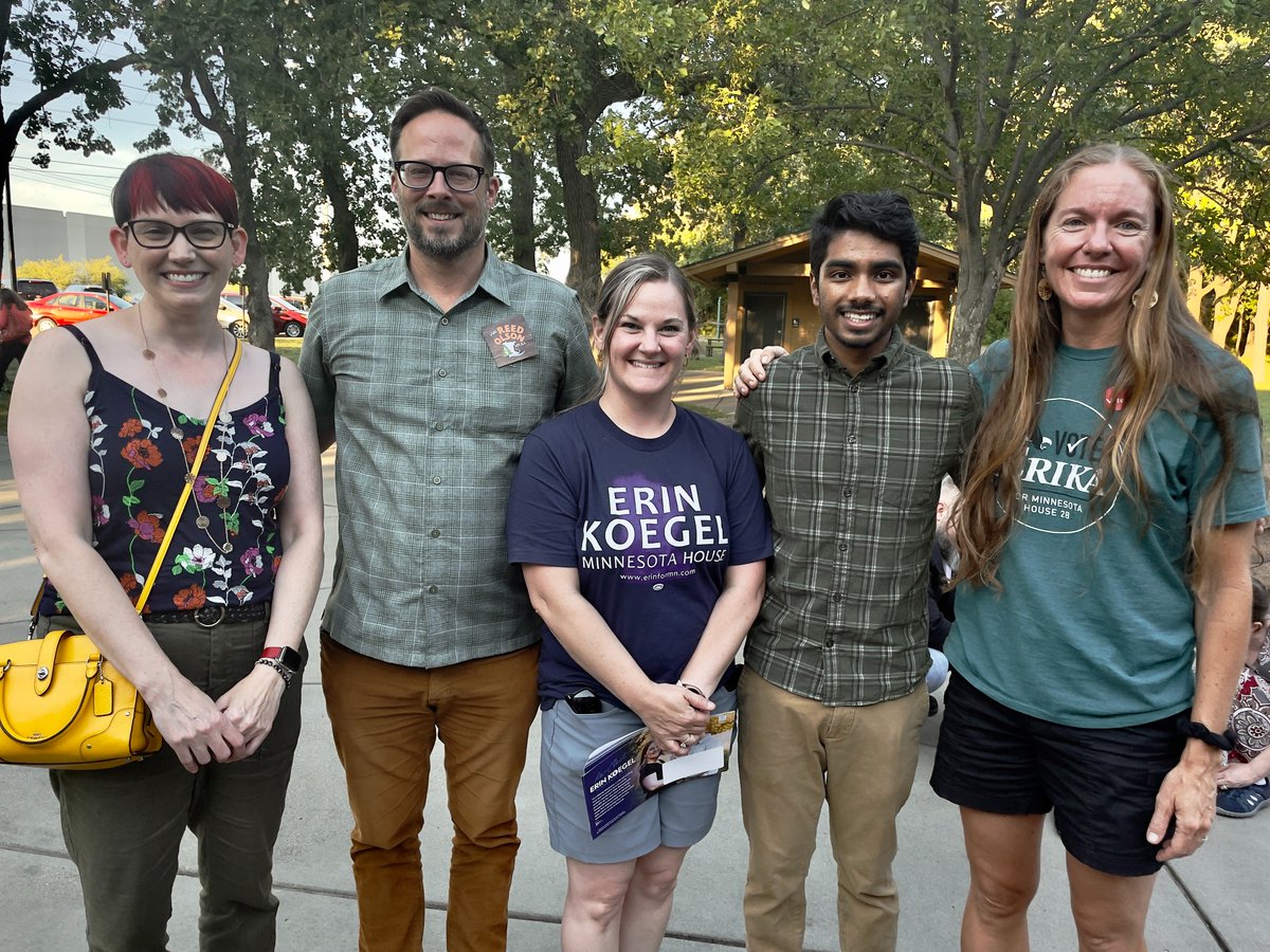 MinnesotaDFL's tweet photo. Legislators, candidates and DFLers from Senate Districts 2, 31, 32, 35, 39, and 60 gathered in Fridley to talk about the importance of the 2022 election. . .which is only 90 days away! Help keep the DFL majority in the House, #VoteBlueIn2022 @electmnhousedfl #mnleg https://t.co/kz6pybx8C9