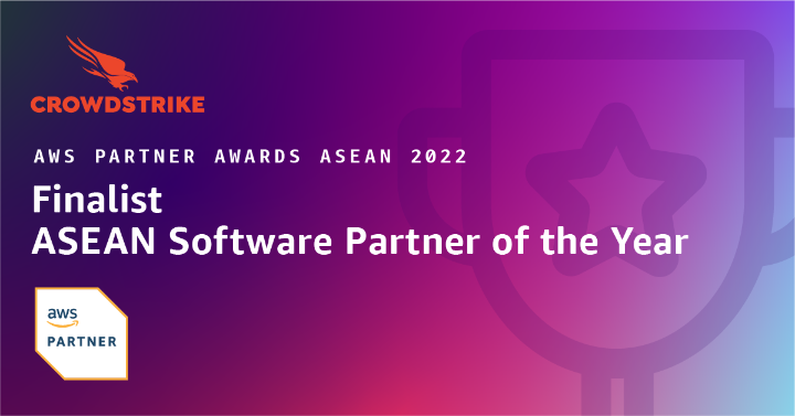 🎉 CrowdStrike has been selected as one of the finalists of ASEAN Software Partner of the Year 2022!

The award recognizes the AWS partner who has contributed and grown their AWS business significantly during the qualifying period in ASEAN.