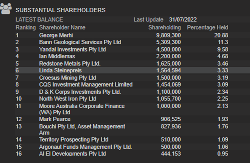 Weztrade's tweet photo. Nice also to have Yandal Investments on the top 5 holder...  Creasy again!!!
Nice few other names https://t.co/F5A3cWDZtl
