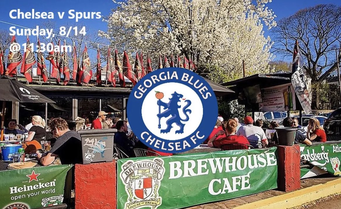 Join us at Brewhouse Cafe this Sunday at 11:30 when we take on Spurs. See you there! #CFC 
<a href="/CFCInAmerica/">Chelsea In America</a> <a href="/southeastblues/">Southeast Blues ⭐⭐</a>