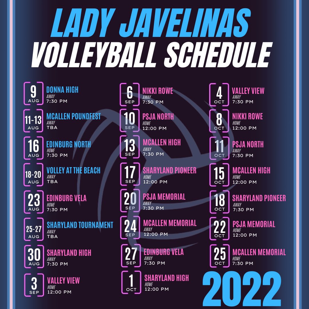ladyjavelinasvb's tweet photo. Our 2022 VARSITY Schedule! https://t.co/cOOOrDVqUj