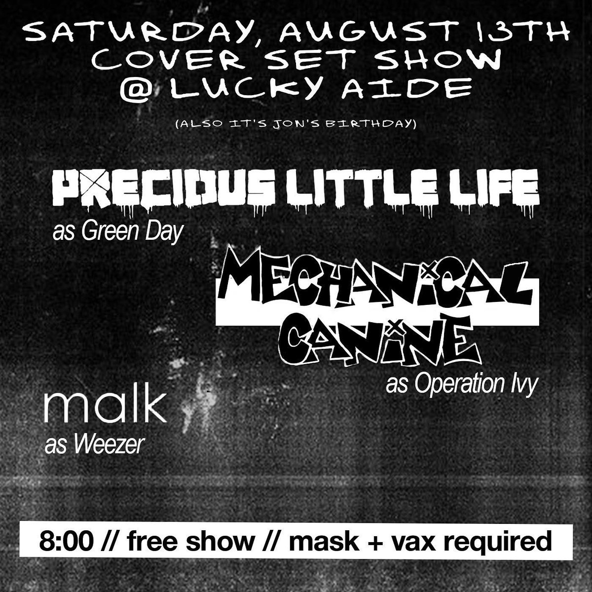 plldotexe's tweet photo. hi! we have some shows this weekend :D

8/11 (THAT’S TOMORROW!) - dobbs on south in philly w/ @faceplant_phl and lisa !

8/13 (THAT’S SATURDAY!) - lucky aide in philly w/ @operationivy and @Weezer 

come thru if you can >:D https://t.co/peGTcHnyTZ