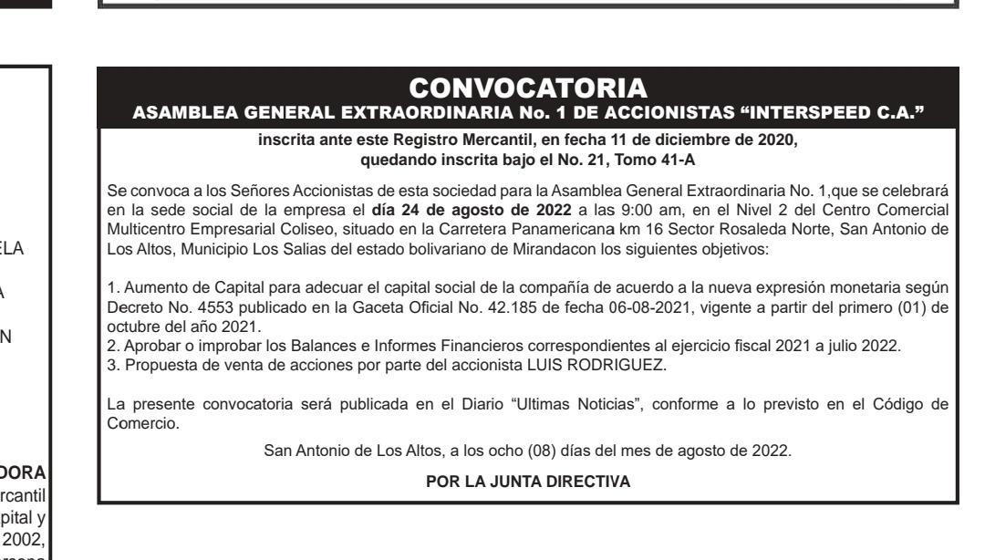 interspeedve's tweet photo. interspeed c.a convoca a una Asamblea General de Extraordinaria. https://t.co/pxLvz33b7k
