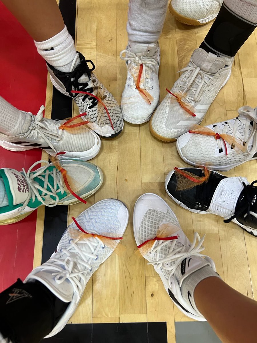 prospervb's tweet photo. Last night our freshmen teams played for their good friend, Blake Marsh, who was recently diagnosed with Leukemia. They wore orange and red ribbons in support. Blake (pictured bottom left) led the “Bleacher Babes” last year at Reynolds MS. 

WE LOVE YOU, BLAKE! #BlakeStrong https://t.co/sAKyq1enA9