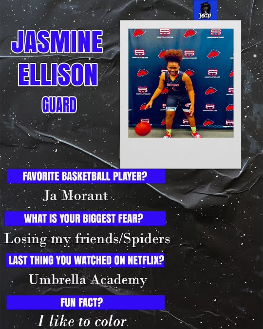 Let’s continue getting to know the team and give a follow to <a href="/Jasmineelliso/">Jasmine Ellison</a>. She had a high IQ, nose for the ball, with the ability to play multiple positions. The MGP fam definitely welcomes you! 🤘🏼💙