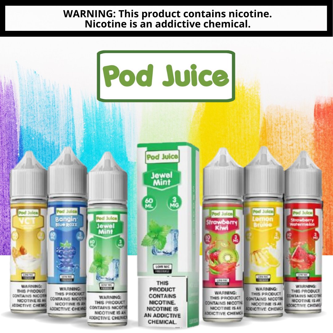 EightCig_'s tweet photo. Free yourself from the stinkies with pod juice’s freebase line! 😋 See the different fun flavors here. https://t.co/iHSrcer4GI #fridayvibes #podjuice https://t.co/ZlGPdSHO5y