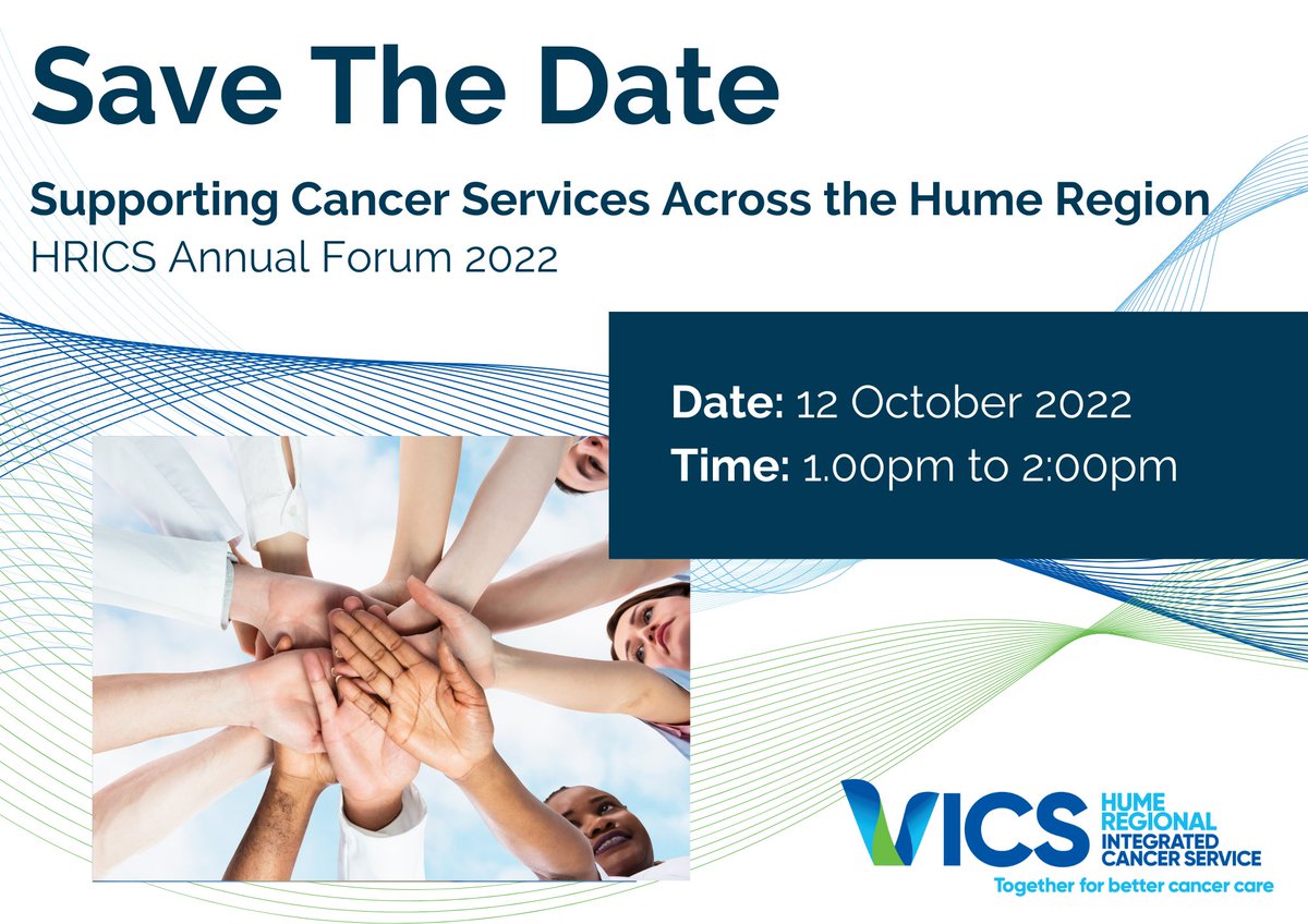 HRICS4's tweet image. Hume Regional Cancer Service Annual Forum - registration details coming soon