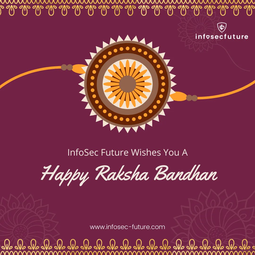 infosecfuture's tweet photo. May the celebrations of Raksha Bandhan be full of merriment and enjoyment for you and your siblings…. Wishing a very Happy Raksha Bandhan. 🙏 
.
#rakshabandhan #rakhi #brothersisterlove #happyrakshabandhan #rakhicelebration https://t.co/S5984dzj17