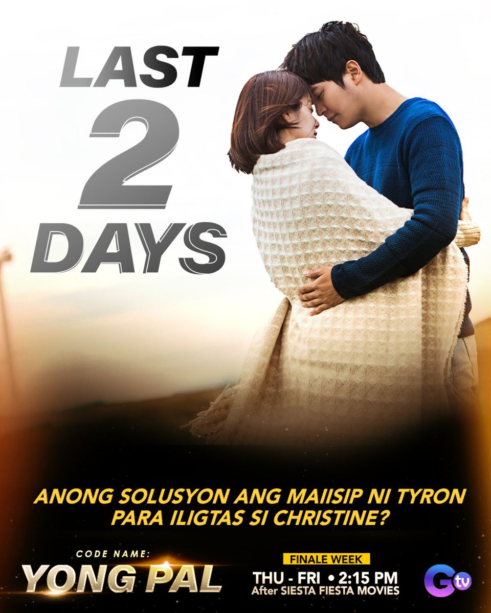 OfficialGMAHOA's tweet photo. Despite everything that happened to the two of you, you deserve a great life.
Tutukan ang huling 2 araw ng #CodeNameYongPal! https://t.co/dvcbJbqmps