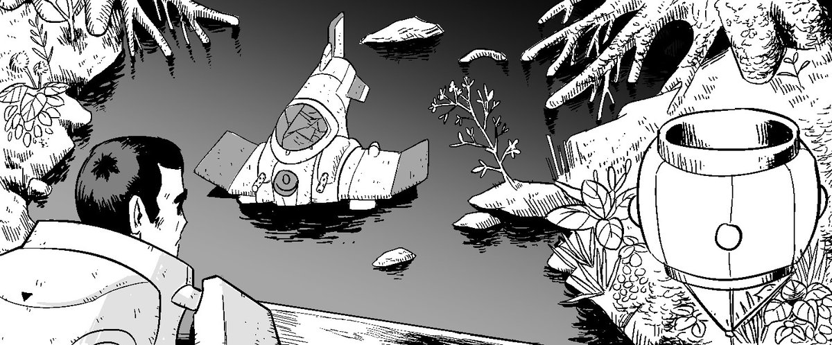 ProjectHelios3's tweet image. DANGER! Dying planets may inflict physical harm, bring up trauma, and cause reflection. PLEASE USE CAUTION!
Enjoy the new page.😁

#projecthelios # #mangastyle #DiscoverComics #manga #indiecomic #webcomic 
Like our stuff? See more #scifi #comics and #illustrations on our profile.