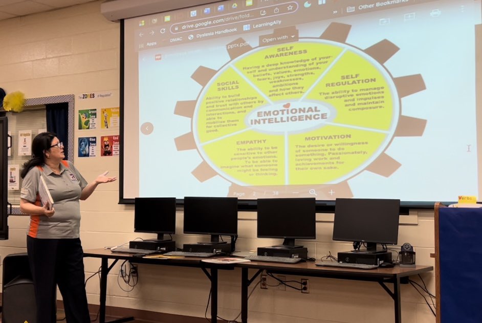 VeronicaBalli's tweet photo. @carlawalk5 connecting Customer Service  &amp; Emotional Intelligence through literacy! Thank you for the amazing &amp; interactive session! @salflores10 #DyselxiaMISD #LightToLiteracy 💡📚 #BuildingBridgesToSuccess #McAllenISD  #EQ #ReadingIsFun https://t.co/eoG8aXr5Z8