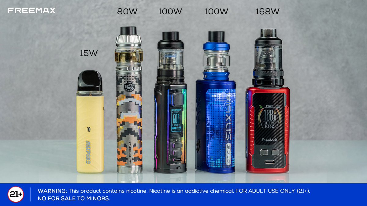 Freemaxvape's tweet photo. 15W-168W vape collection. Which one will be your choice today? 🧐
.
.
.
.
.
#vape #vaper #vapelife #vapefam #vapoteur #vapedaily #vapetime #vapeuk #vapelove #clouds #ejuice #vapelyfe #vapefriends #vapegame
#cloudchasing #vapenation #vaping #vapetricks #vapepod #vaperfun #ecigs https://t.co/0rWhIaKcw5