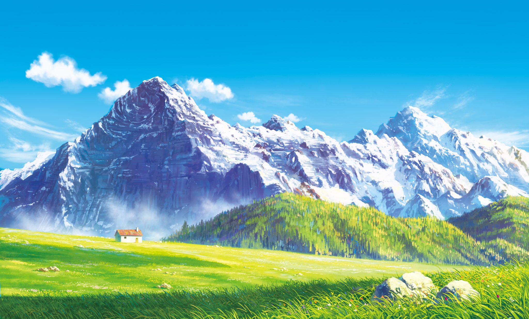 ぺい@背景講座公開中 on Twitter: "#山の日2022 ということで 山に行きたい気持ちを絵で表現します https://t.co