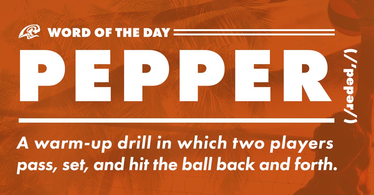 Sand_Socks's tweet photo. Do you know this volleyball term?
Word of the Day - PEPPER
#sandsocks https://t.co/2zIR7d4ZGa