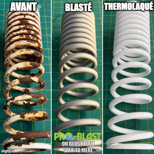 TUPATEAM's tweet photo. .🇵🇫thermolaquer un ressort? Capable (nous MP via FB/IG ou à info@problast.pf)
.🇺🇸Powder coating? Can do (pop us a DM on FB/IG or info@problast.pf)
#problast #tahiti #decapage #sablage #sanding #vaporblasting #wetblasting #powdercoating #thermolaquage
#onblasttoutsauftaMère #stm https://t.co/KgBQJFLQ4f