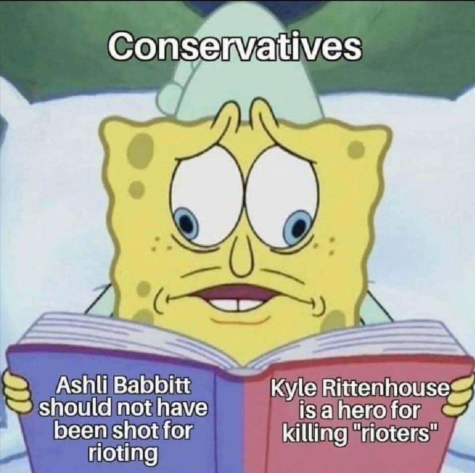 bxragingbullyo's tweet photo. Conservatives on Babbitt and Rittenhouse https://t.co/zPtfdDvqkJ
