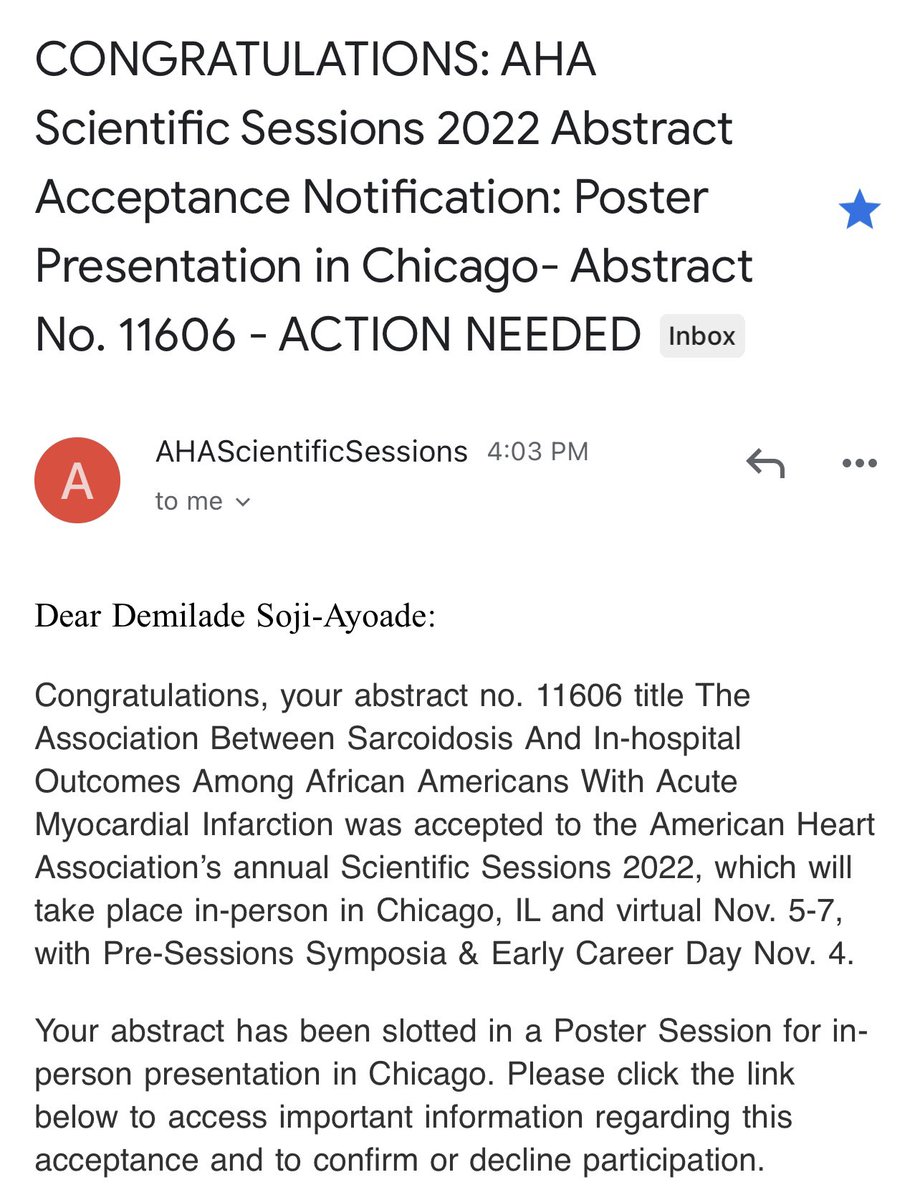 therealdemilade's tweet photo. I look forward to talking about this ! It’s an honour ! @AHAScience @AHAMeetings thank you @MelvinEchols9 for being an inspiration @dr_weze @Bolaji_oa @ABCardio1 @ACCinTouch https://t.co/zEFV7UPd2K