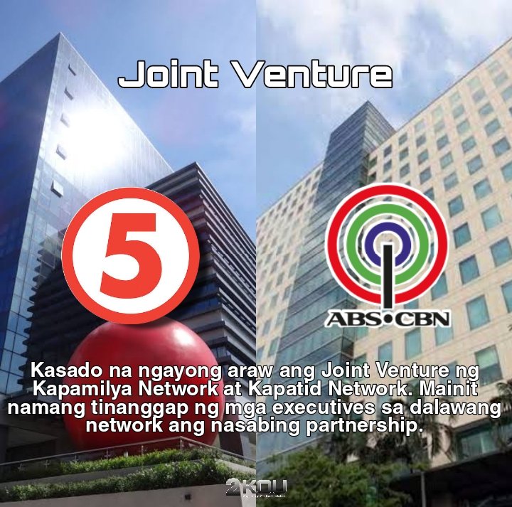 KPMLY_2020's tweet photo. JOINT VENTURE NG TV5 at ABS-CBN CORP SELYADO NA!!!
Nangyari ngayong araw ang pirmahan ng dalawang network sa plano nitong joint venture ng dalawang network.
#IbaSa5
#InTheServiceOfTheFilipino https://t.co/jOPwPtBMwm