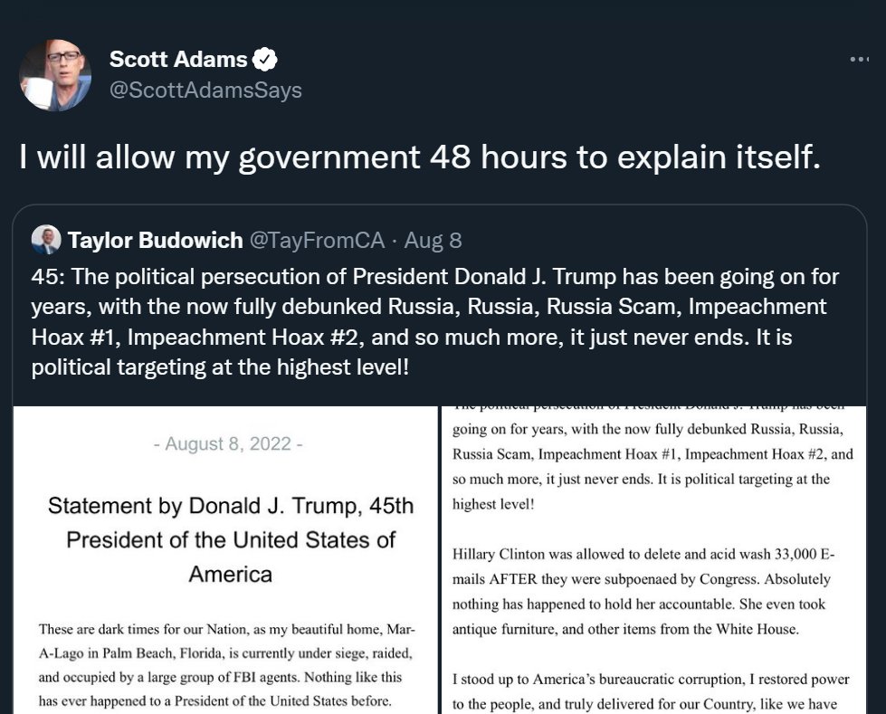 Q_Review's tweet photo. Stand down FBI. The creator of DILBERT is coming after you. https://t.co/sZN5oTr0zr