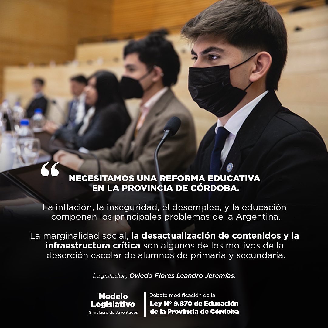 Jereoviedook's tweet photo. 🏛 “TIENE LA PALABRA EL LEGISLADOR OVIEDO FLORES, LEANDRO JEREMÍAS”. 

🙋🏻‍♂️Mas de 50 #Jovenes fuimos #Legisladores por un día en el #ModeloLegislativo 2022 organizado por ATL- Derecho UNC y la Secretaría de Enlace Legislativo de Jóvenes Pro Córdoba. 

1️⃣ https://t.co/oEWADRoLWx