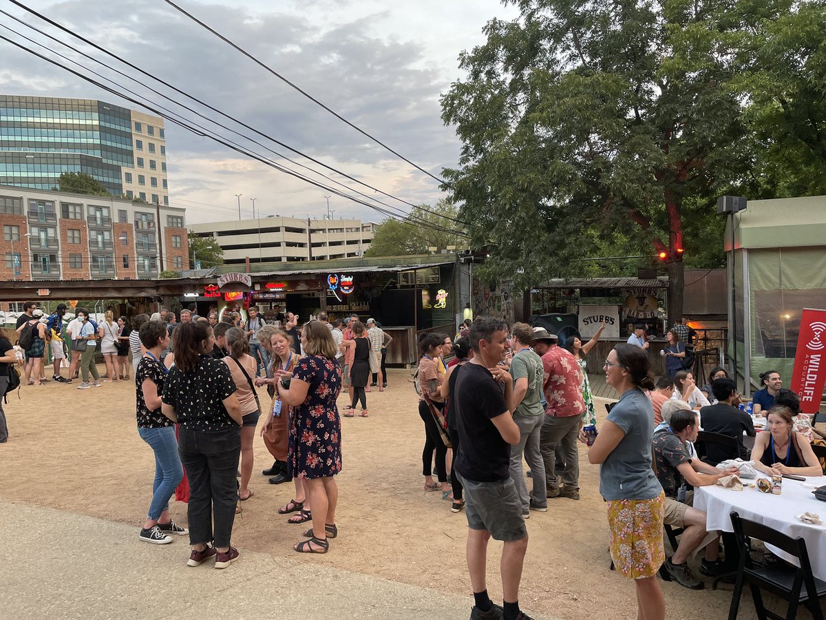 batgrrl's tweet image. Bat researchers “hanging out” with some Texas barbecue. So much love! Sadly my talk is tomorrow morning so I’m calling it an early night. Thanks @WildlifeAcoust! #irbc2022