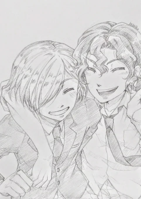 青八木くんと手嶋さん。
#アナログ #イラスト #落書き #弱虫ペダル #手嶋純太 #青八木一 