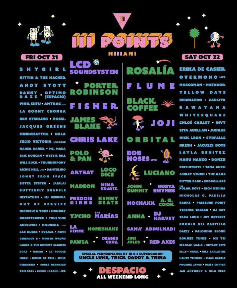 Just bought tickets for this festival in Miami. #IIIPoints 

Who’s your favorite artist in the lineup Sinners? 🎶

#WEARESINNERS