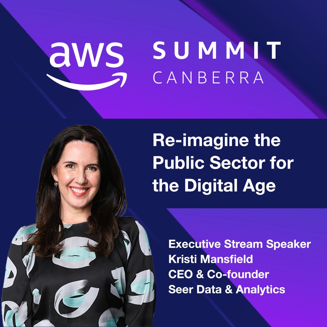 SeerData's tweet image. Registrations open for AWS Summit Canberra | Aug 31.

Hear from Seer Data &amp;amp; Analytics CEO &amp;amp; CO-founder Kristi Mansfield and others on digital transformation, adaptive public institutions and public trust. 

Register to attend here: na.eventscloud.com/ereg/index.php… 
@AWS_Gov
#awssummit2022