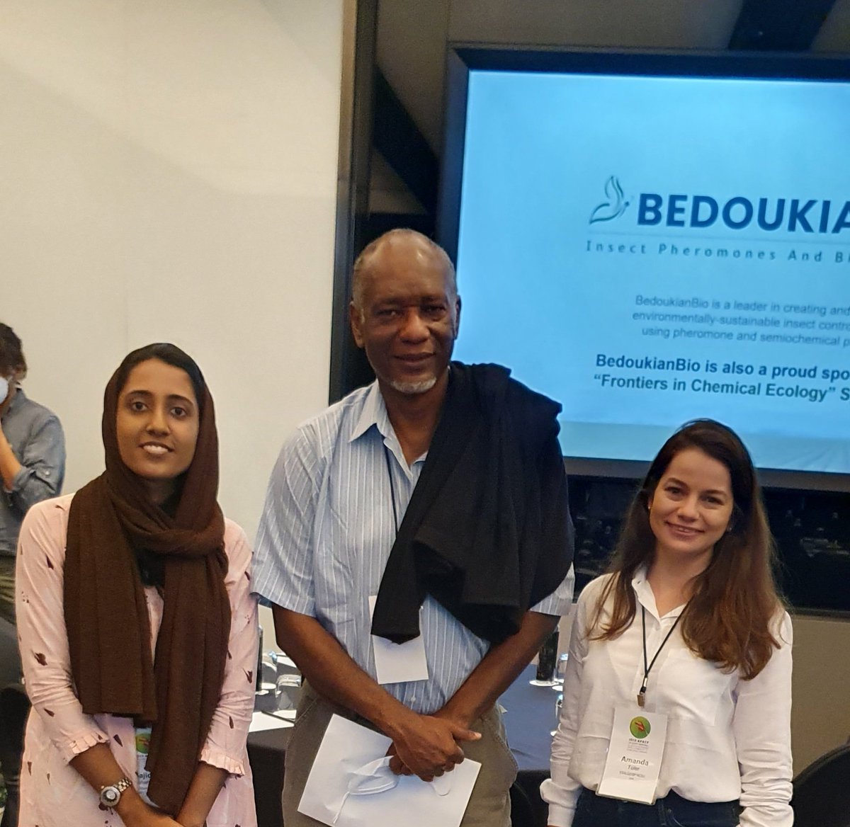With two young chemical ecologists, Sajidha Mohammed from India and Amanda Tuler from Brazil at the joint ISCE-APACE, Kuala Lumpur