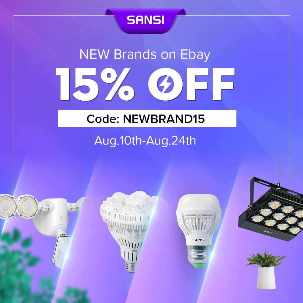 sansitechnology's tweet photo. We are SANSI OFFICIAL on Ebay.
Now we have a deal for all products for this brand to promote.
Use NEWBRAND15 code!
You will get 15% OFF from Aug.10th-Aug.24th 
Enter to grab:
https://t.co/EUEw0Nhept https://t.co/o0eFBn1BAw