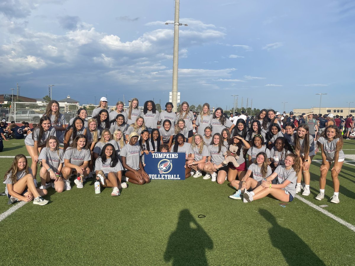 OTHSVolleyball's tweet photo. Our Falcon Frenzy pep rally was cut a little short tonight but we had a blast while it lasted. 10 years!!! #tradit10ns #nph #R3 #legacy https://t.co/6cvaH3sccr