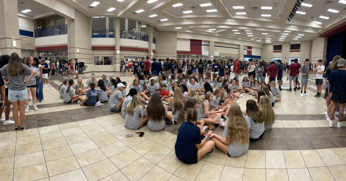 OTHSVolleyball's tweet photo. Our Falcon Frenzy pep rally was cut a little short tonight but we had a blast while it lasted. 10 years!!! #tradit10ns #nph #R3 #legacy https://t.co/6cvaH3sccr