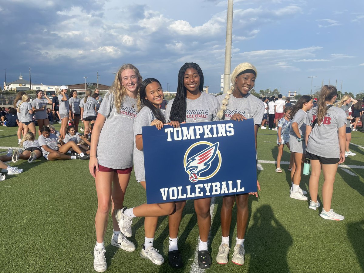 OTHSVolleyball's tweet photo. Our Falcon Frenzy pep rally was cut a little short tonight but we had a blast while it lasted. 10 years!!! #tradit10ns #nph #R3 #legacy https://t.co/6cvaH3sccr