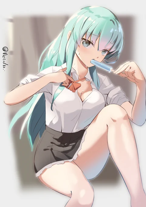 #艦これ版深夜の真剣お絵描き60分一本勝負#艦これ版真剣お絵描き60分一本勝負_20220810今日もあついね鈴谷さん 