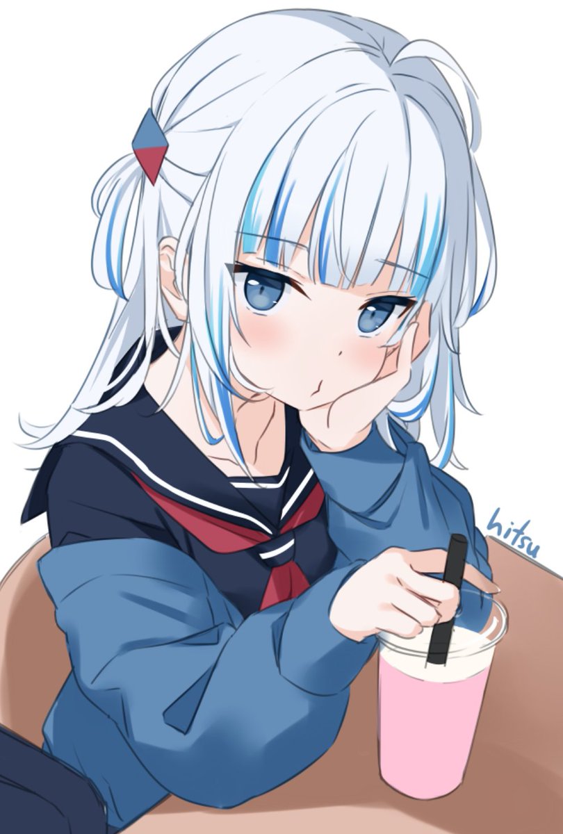 がうるぐら 「School uniform Gura 」|Hitsuのイラスト