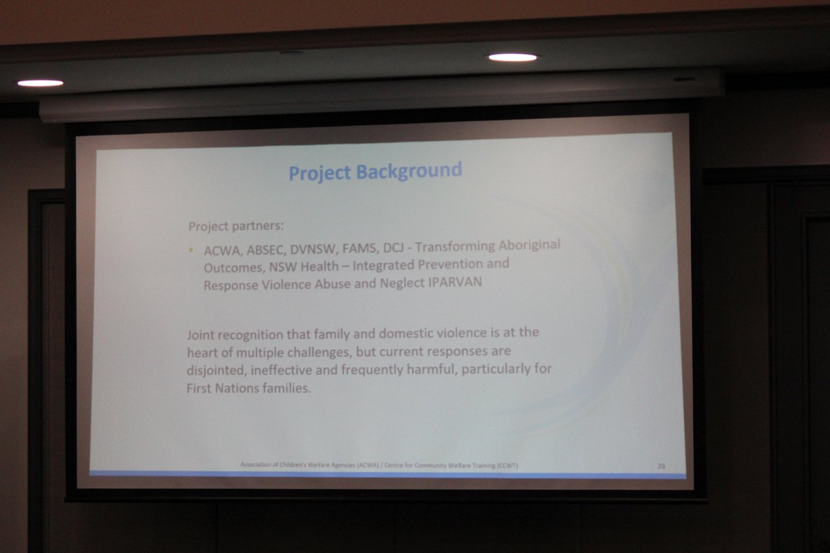 AbSecNSW's tweet photo. Next up, Carolyn Thompson and Maria Kissouri of @ACWA_CCWT to discuss their ongoing work around domestic violence and child protection.
#AbSecSectorForum https://t.co/33kGVTkfwa