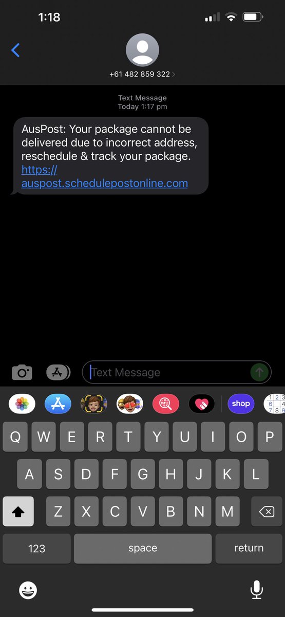 Lamsay14's tweet photo. @auspost is this a legit message from you guys? https://t.co/mgPXQaHX3Z