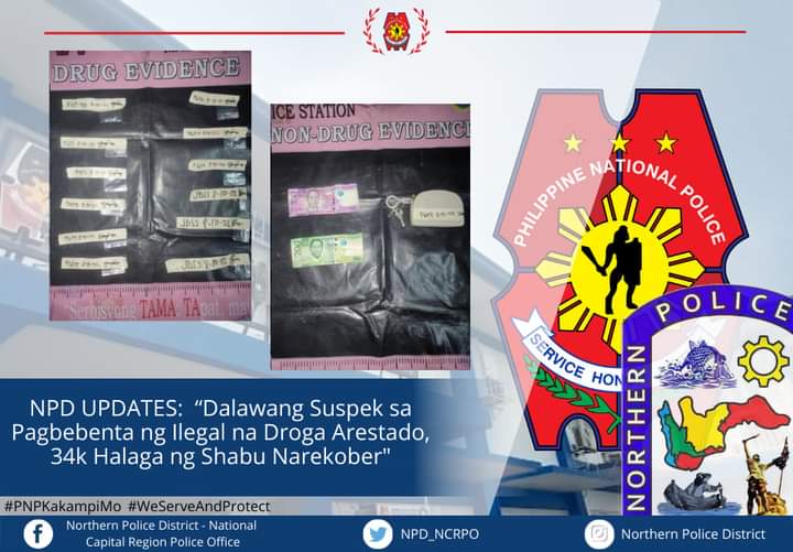NPD_NCRPO's tweet photo. NPD UPDATES: “Dalawang Suspek sa Pagbebenta ng Ilegal na Droga Arestado, 34k Halaga ng Shabu Narekober"

#WeServeAndProtect
#TeamNCRPO
#Team NPD
#WeDareWeCare

https://t.co/aB5Qp0bnG1 https://t.co/MwQrRcV42w