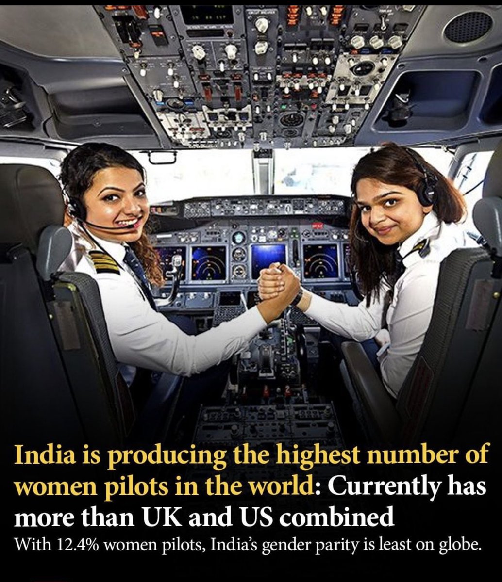 #IndiaAviation #FemalePilots #FlySafe #WomenPower 👏👏👏