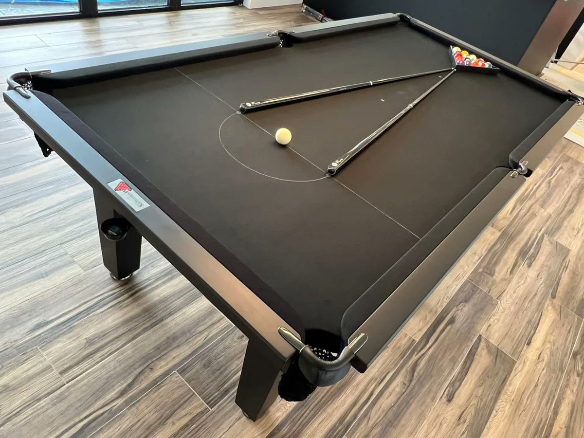 MasterBilliards's tweet photo. Check out this gorgeous Matte Black Table!
Manufactured, delivered &amp; installed by Master Billiards. 
✔Australian Made
✔8ft x 4ft
✔Cambridge Model
✔Slate Top
✔Matte Black Timber Stain
✔Black nets no tassel
✔Black Cloth
✔Black Chrome Fittings
✔Black Leathers https://t.co/aIfh8N6PNE