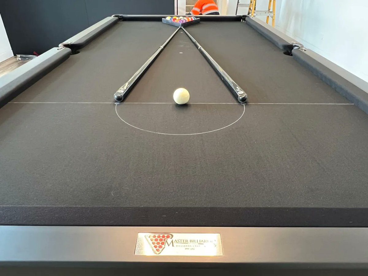 MasterBilliards's tweet photo. Check out this gorgeous Matte Black Table!
Manufactured, delivered &amp; installed by Master Billiards. 
✔Australian Made
✔8ft x 4ft
✔Cambridge Model
✔Slate Top
✔Matte Black Timber Stain
✔Black nets no tassel
✔Black Cloth
✔Black Chrome Fittings
✔Black Leathers https://t.co/aIfh8N6PNE