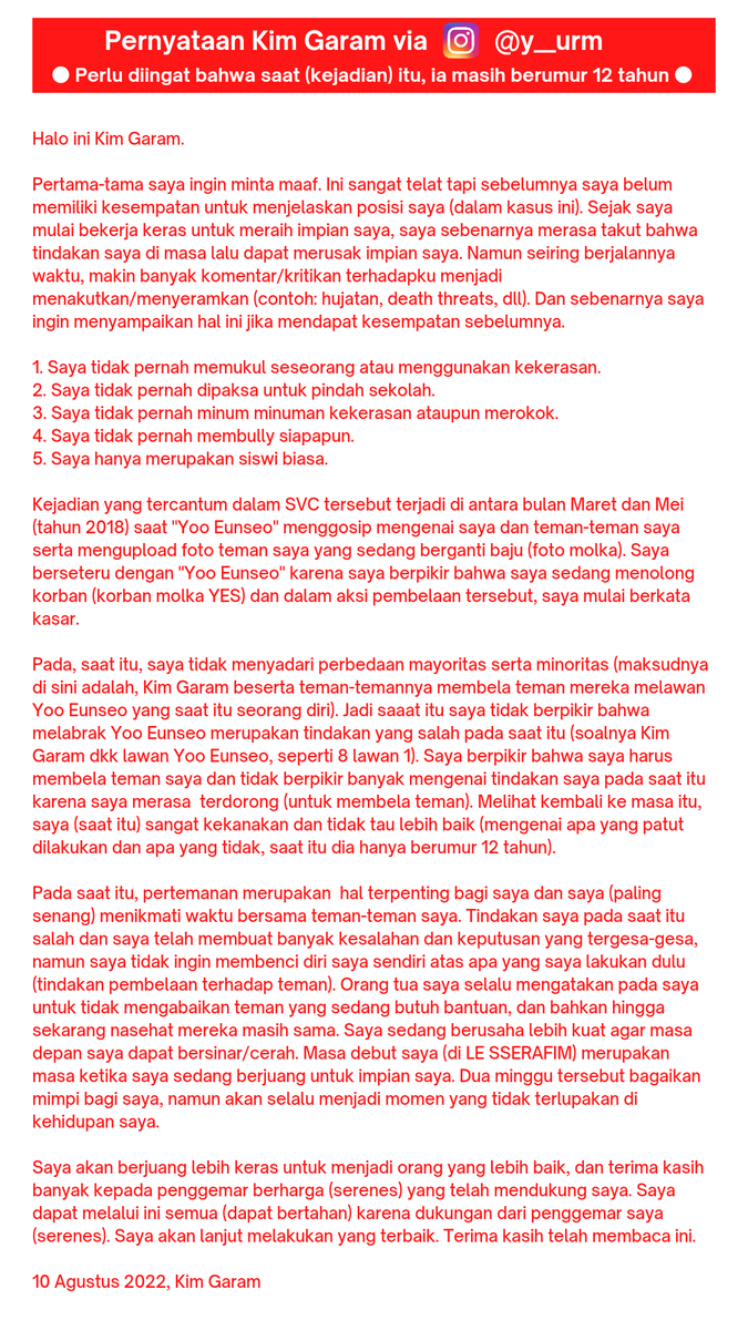 GaramCase_id's tweet photo. ⚠️Pernyataan Kim Garam⚠️

KGR telah memosting sebuah pernyataan serta hasil scan dokumen SVC* melalui akun ig milik temannya: @/y__urm

Dapat dipastikan bahwa itu benar-benar KGR karena dokumen tersebut bersifat CONFIDENTIAL/RAHASIA, &amp; hanya dapat diakses oleh KGR dan YES
#김가람 https://t.co/jGQu3MQY2v