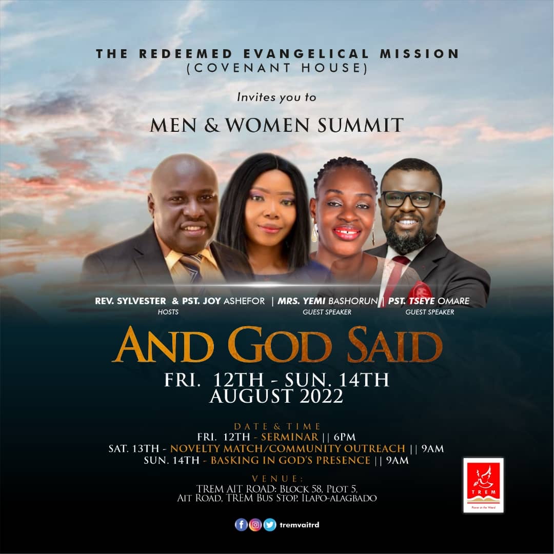 tremaitrd's tweet photo. The day is fast approaching and Heaven is determined to visit you and your household.
If you are in Lagos, don't forget to invite your family, friends and others.
#AndGodSaid
#IdealFamily
#1DayToGo https://t.co/XqUJm6aH0S