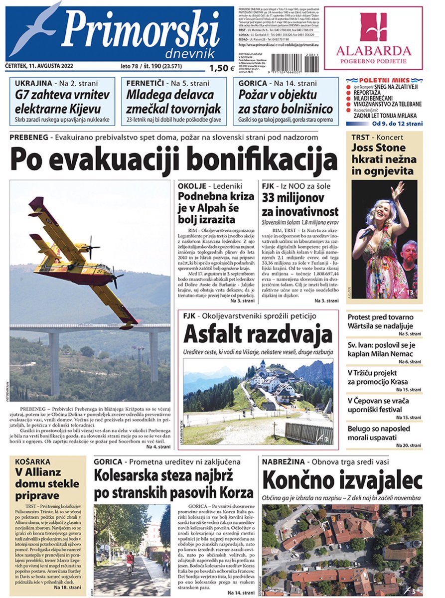 Le prime pagine dei quotidiani del Friuli Venezia Giulia