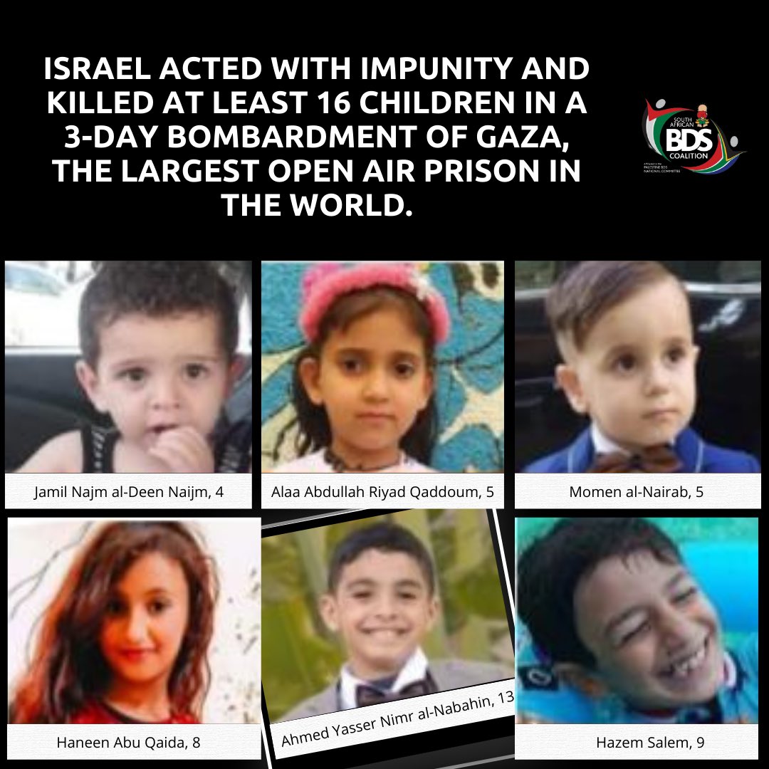 sabdscoalition's tweet photo. In its three day bombardment of the world’s largest open air prison, Israel committed numerous crimes against humanity and killed at least 16 children. https://t.co/ewDocYP22G