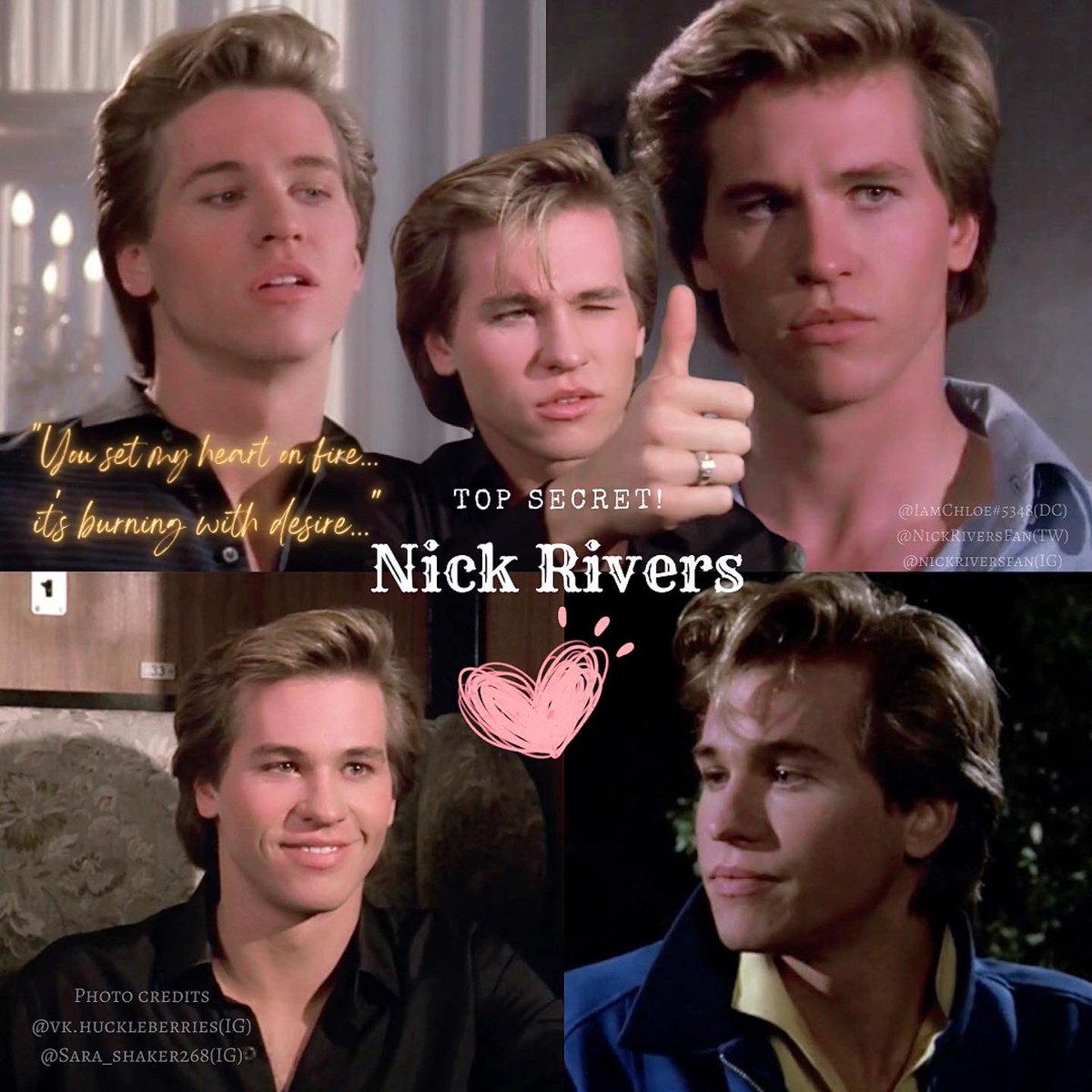 nickriversfan's tweet image. My first edit of Nick Rivers!❤️
Credits: @vkhuckleberries and @shaker268 
.
.
.
𝐕𝐚𝐥 𝐚𝐬 𝐍𝐢𝐜𝐤 𝐑𝐢𝐯𝐞𝐫𝐬 𝐢𝐧 𝐓𝐨𝐩 𝐒𝐞𝐜𝐫𝐞𝐭! (𝟏𝟗𝟖𝟒) 
Follow me on Instagram: @nickriversfan
@valkilmer 
#val #valkilmer #nickrivers #nickriversedit #topsecret #movie #topsecretagent