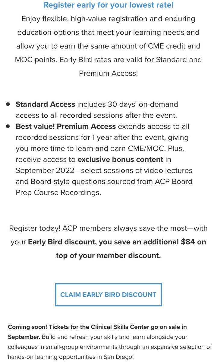 @InduPartha @ACPinternists @ArizonaACP .@ACPinternists @ACPMAChapter 🖐🙋‍♀️🙌 #IMProud #ACPIM23 Register “early bird” (deadline Jan 31) for $84 off already discounted member registration. Link here: annualmeeting.acponline.org Avoid #FOMO and register! #MasteringMedicineTogether @drjanetj @DocPhx